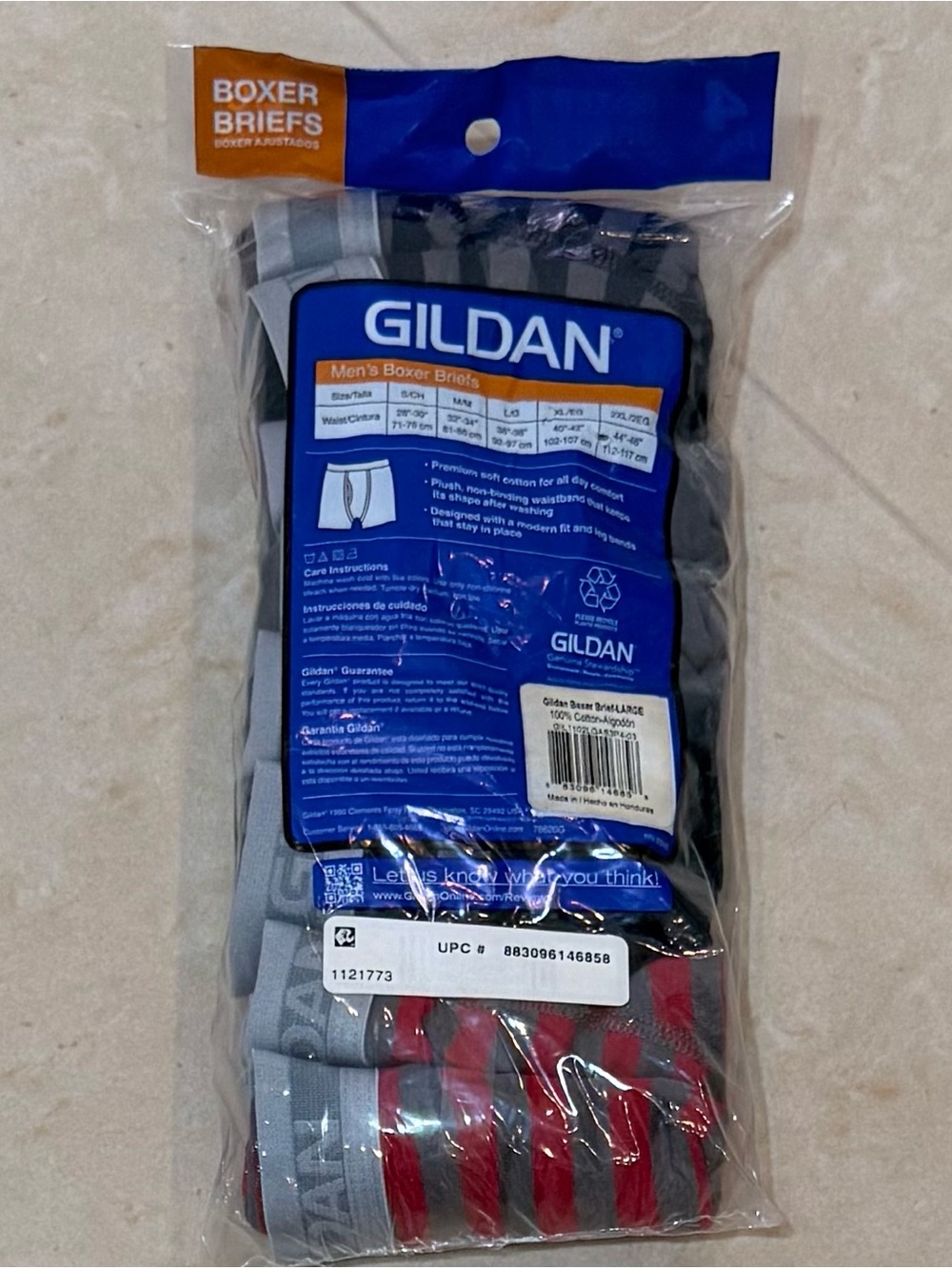 Gildan Men's 4 packs Boxer Briefs Multicolor Striped L/G:36-38 New with tags - Picture 2 of 7